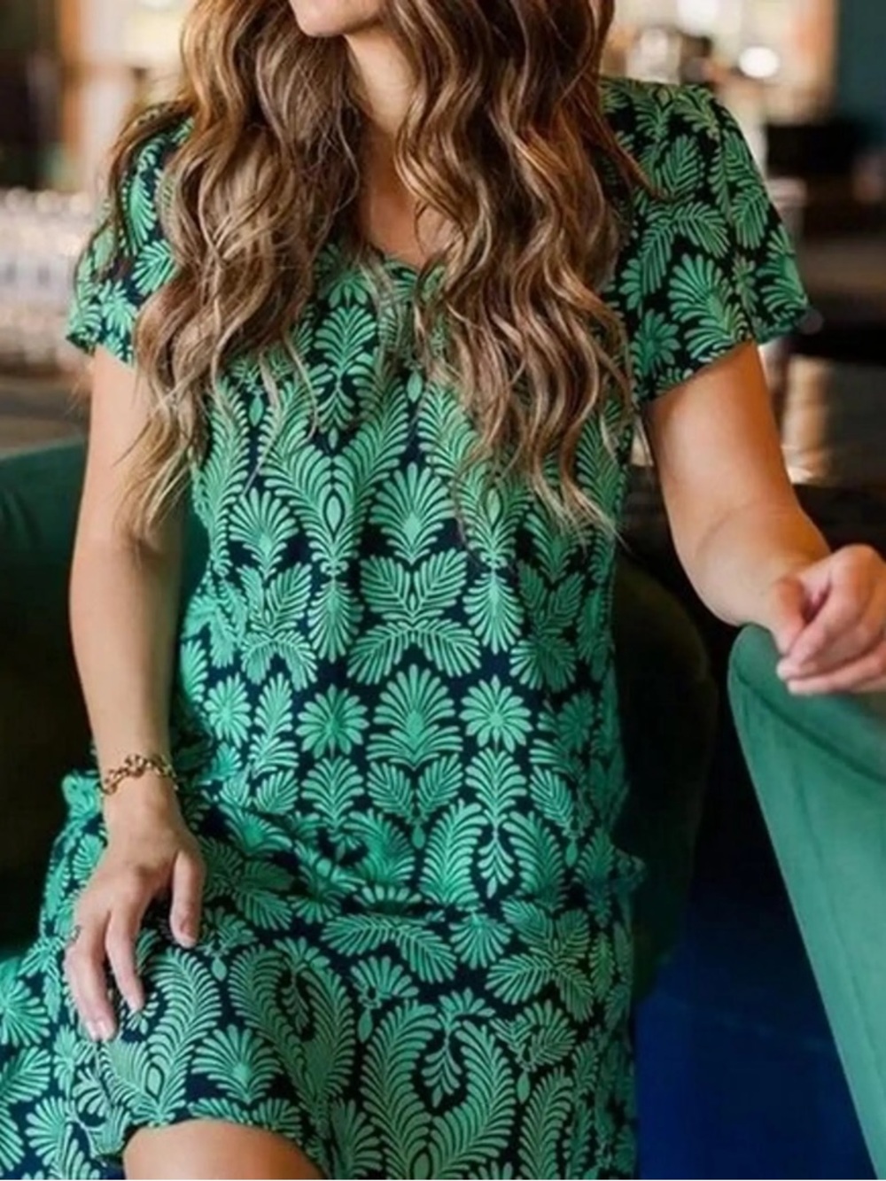 Cabi Palmetta Patterened Dress